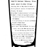 Ady@ St Andrew’s: Debussy, Glass, wood, metal & other things